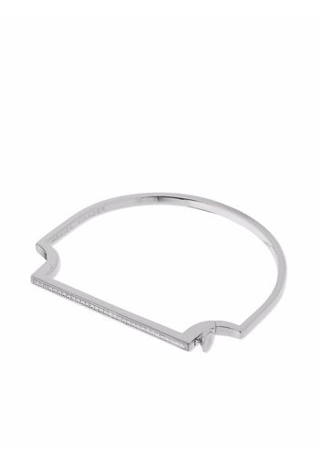 Monica Vinader Bracciale rigido Signature Skinny con diamanti - Argento