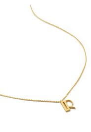 Monica Vinader Collana con pendente R in oro giallo Vermeil 18kt