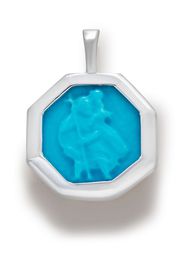 Monica Vinader St Christopher turquoise pendant charm - Argento