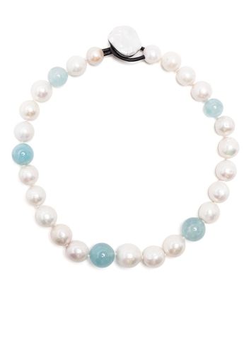 Monies Choker con perle - Blu