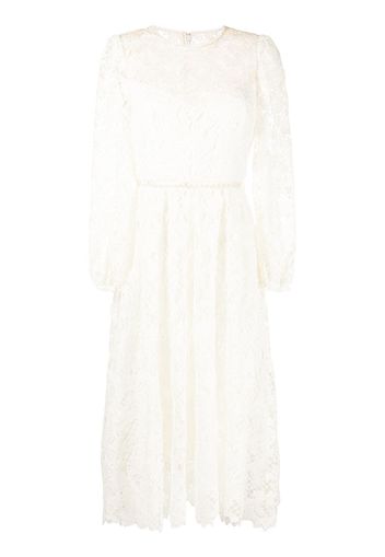 Monique Lhuillier guipure-lace midi dress - Bianco