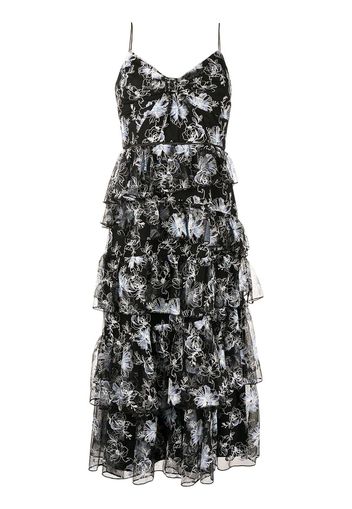 Monique Lhuillier embroidered tulle dress - Nero