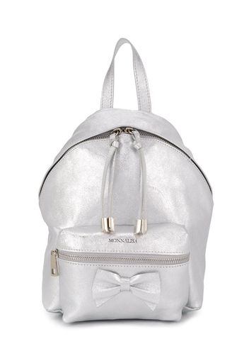 metallic bow detail backpack