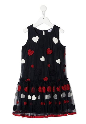 embroidered heart tulle dress