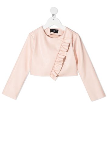 Monnalisa ruffle trim jacket - Rosa