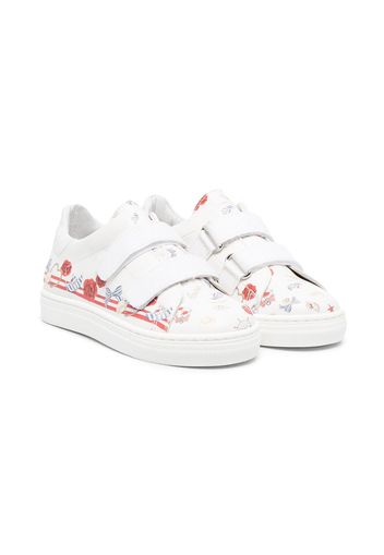 Monnalisa mix-print touch-strap sneakers - Bianco