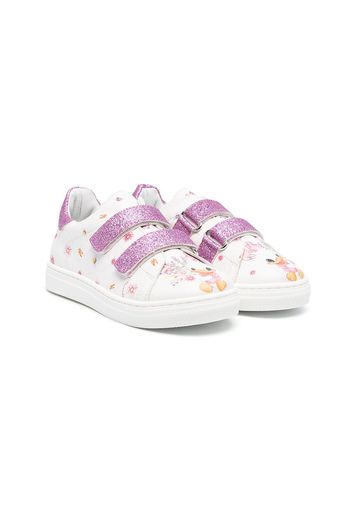 Monnalisa graphic print touch-strap sneakers - Bianco