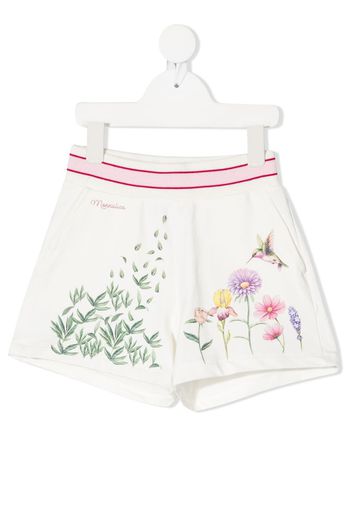 Monnalisa graphic-print track shorts - Bianco