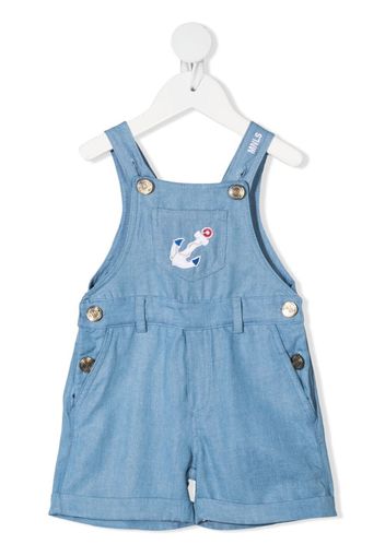 Monnalisa patch-detail denim dungarees - Blu