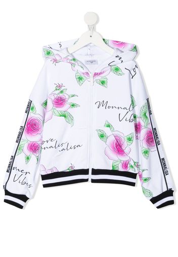 Monnalisa all-over logo jacket - Bianco