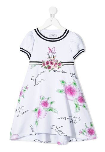 Monnalisa Daisy Duck-print midi dress - Bianco