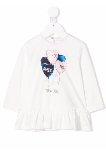 Monnalisa T-shirt a maniche lunghe - Bianco