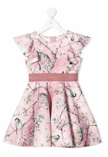 Monnalisa ruffled-trim tree-print dress - Rosa