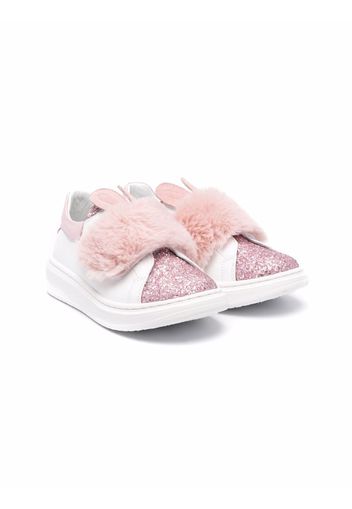 Monnalisa glitter-detail slip-on trainers - Bianco