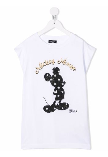 Monnalisa T-shirt con stampa Mickey - Bianco