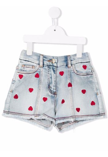 Monnalisa Shorts denim con ricamo - Blu