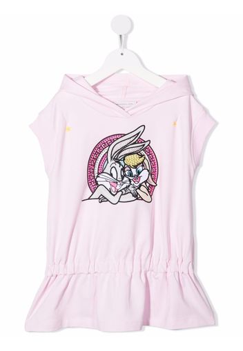 Monnalisa Abito Lola Bunny con cappuccio - Rosa