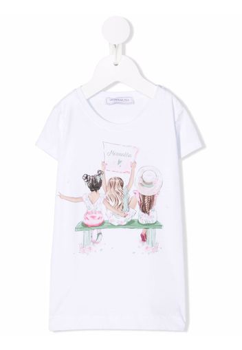 Monnalisa T-shirt con stampa - Bianco