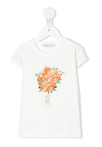 Monnalisa T-shirt a fiori - Bianco