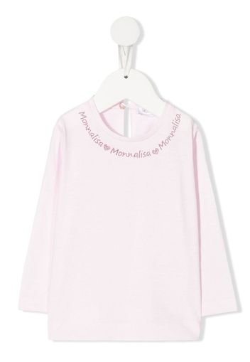 Monnalisa T-shirt con strass - Rosa