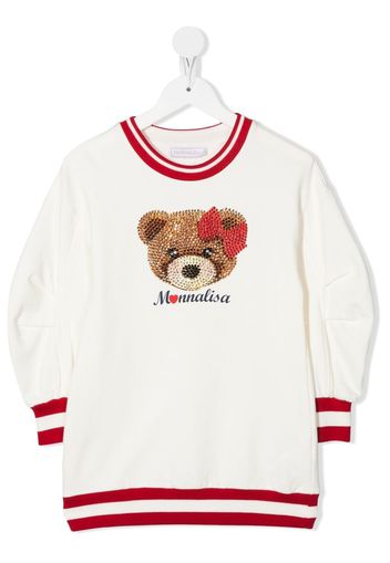 MONNALISA Maglione Teddy Bear con strass - Toni neutri