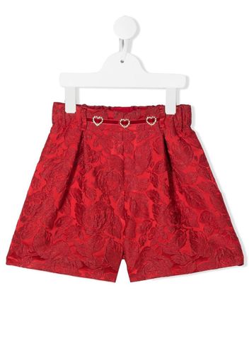 Monnalisa Shorts in jacquard a fiori - Rosso