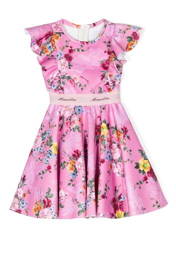 Monnalisa floral-print ruffled flared dress - 0094