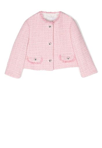 Monnalisa Giacca in tweed con bottoni - Rosa