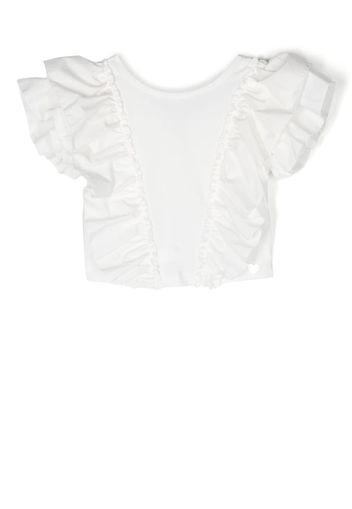 Monnalisa T-shirt con ruches - Bianco