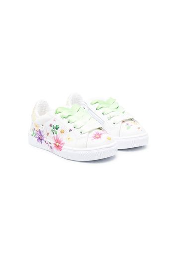 Monnalisa Sneakers a fiori - Bianco