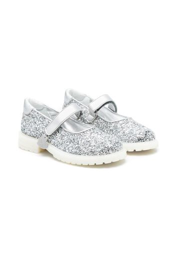 Monnalisa glittered flat ballerina shoes - Argento