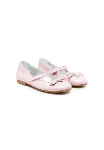 Monnalisa logo-charm 15mm ballerina shoes - Rosa