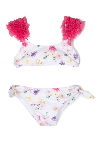 Monnalisa Bikini a fiori - Bianco