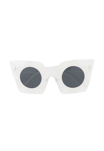 Monnalisa flower-print cat-eye sunglasses - Bianco