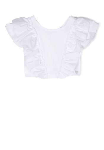 Monnalisa T-shirt con ruches - Bianco