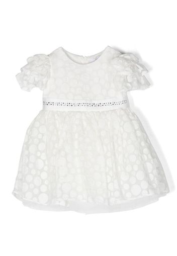 Monnalisa cotton polka-dot short-sleeve dress - Bianco