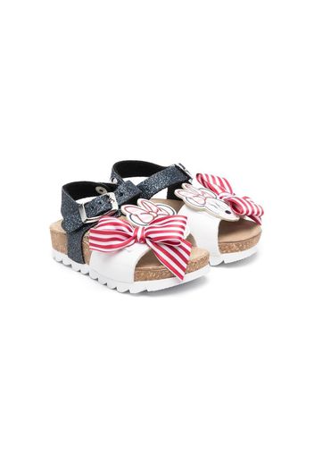 Monnalisa striped bow sandals - Bianco