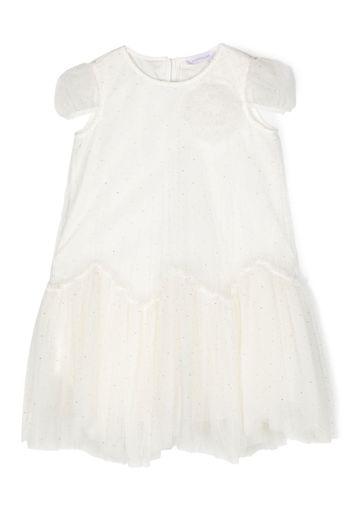 Monnalisa crystal-embellished tulle dress - Bianco