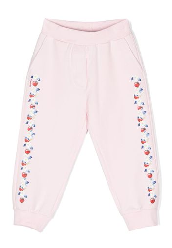 Monnalisa cherry floral-print track pants - Rosa