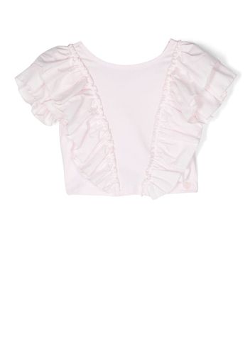 Monnalisa T-shirt con ruches - Rosa