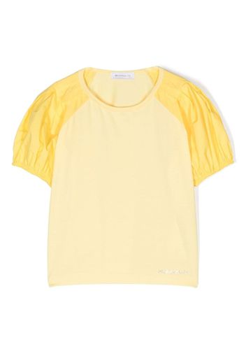 Monnalisa rhinestone-logo detail T-shirt - Giallo