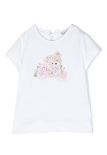 Monnalisa T-shirt con stampa Teddy Bear - Bianco