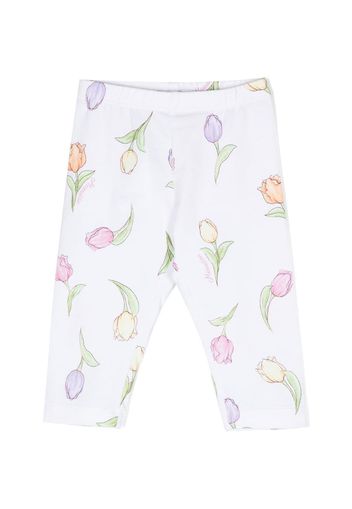 Monnalisa Leggings a fiori - Bianco