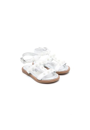 Monnalisa faux-pearl sandals - Bianco