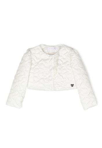 Monnalisa logo-patch quilted jacket - Bianco