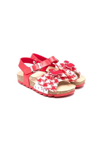 Monnalisa cherry-motif houndstooth buckled sandals - Rosso