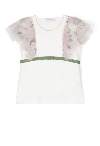 Monnalisa floral-print short-sleeved T-shirt - Bianco