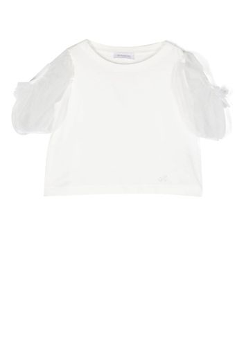 Monnalisa short puff sleeves T-shirt - Bianco