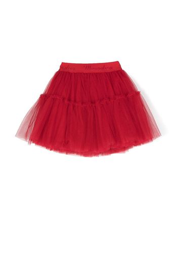 Monnalisa logo-waistband tutu skirt - Rosso