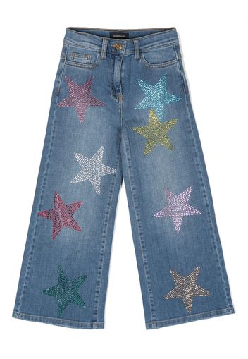 Monnalisa star-embellished denim jeans - Blu